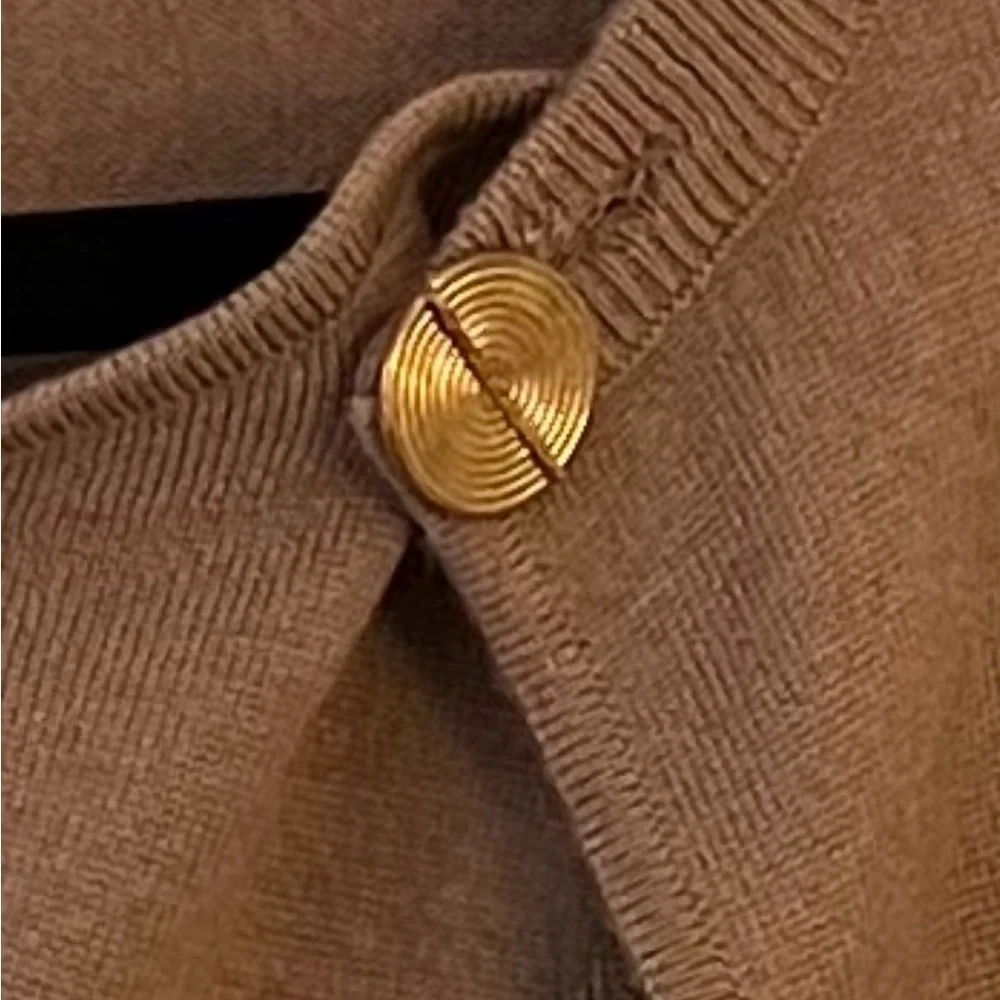 Vivienne Westwood Taupe Brown Button-Accent Cardigan Sweater - Picture 6 of 7